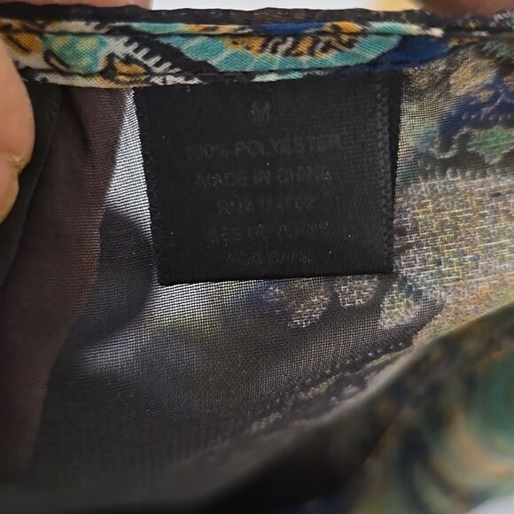 Anthropologie Petticoat Alley Womens Size M Print Dress Bohemian Sheer Peasant - Picture 7 of 7